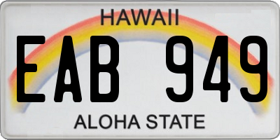 HI license plate EAB949