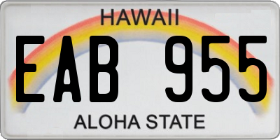 HI license plate EAB955