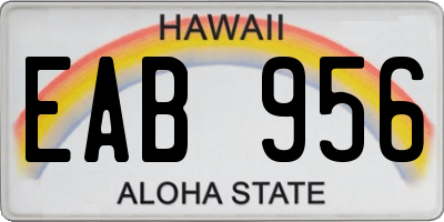 HI license plate EAB956