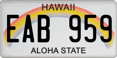 HI license plate EAB959