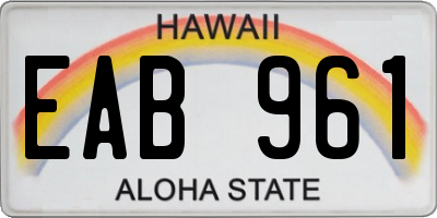 HI license plate EAB961