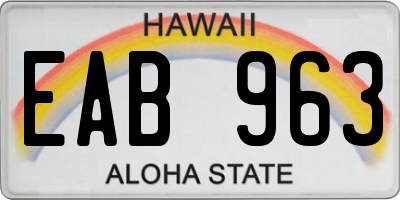 HI license plate EAB963