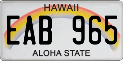 HI license plate EAB965