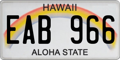HI license plate EAB966