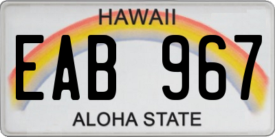 HI license plate EAB967