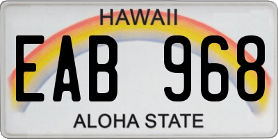 HI license plate EAB968