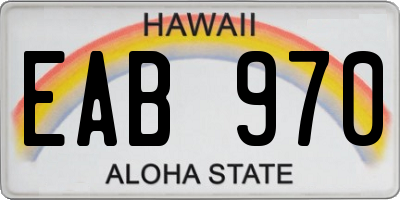 HI license plate EAB970