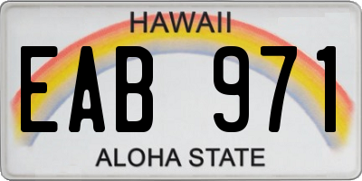 HI license plate EAB971