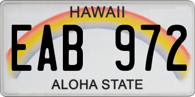 HI license plate EAB972