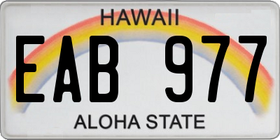 HI license plate EAB977