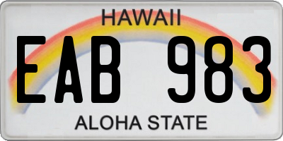 HI license plate EAB983