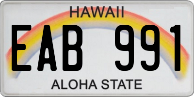 HI license plate EAB991