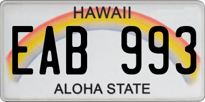 HI license plate EAB993