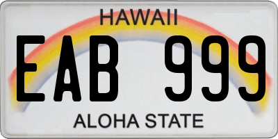 HI license plate EAB999