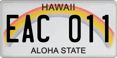 HI license plate EAC011