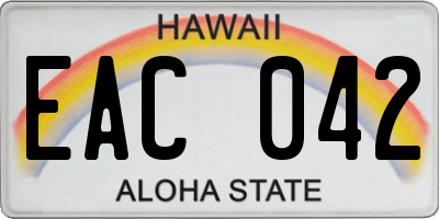 HI license plate EAC042