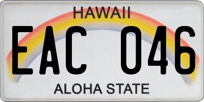 HI license plate EAC046