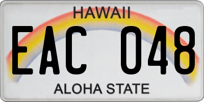 HI license plate EAC048