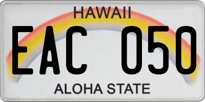 HI license plate EAC050