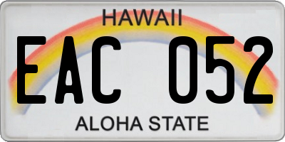 HI license plate EAC052