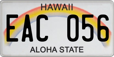 HI license plate EAC056