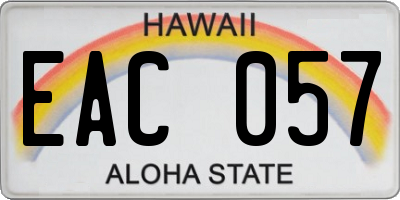 HI license plate EAC057