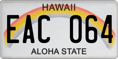 HI license plate EAC064