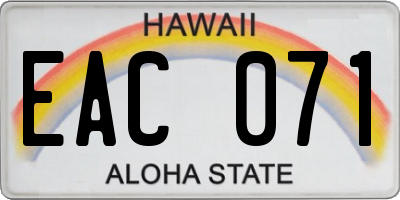 HI license plate EAC071