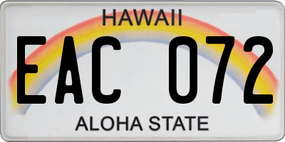 HI license plate EAC072