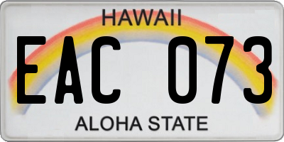 HI license plate EAC073