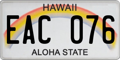 HI license plate EAC076