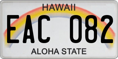 HI license plate EAC082