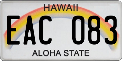 HI license plate EAC083