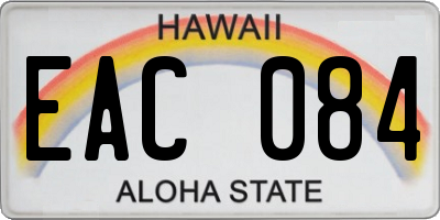 HI license plate EAC084