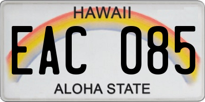 HI license plate EAC085