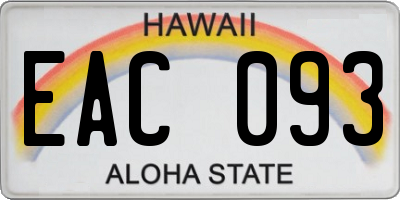 HI license plate EAC093
