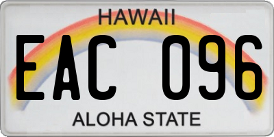 HI license plate EAC096