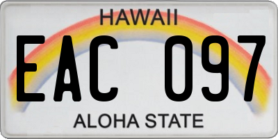 HI license plate EAC097
