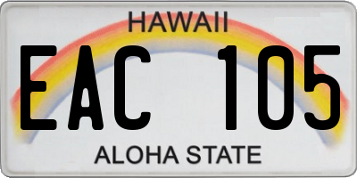 HI license plate EAC105