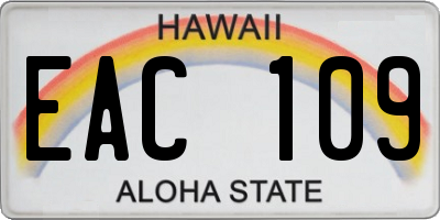 HI license plate EAC109