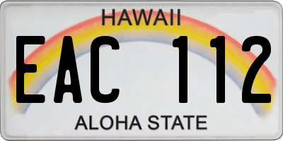 HI license plate EAC112