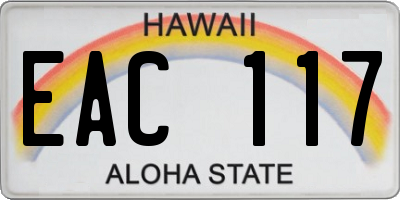 HI license plate EAC117