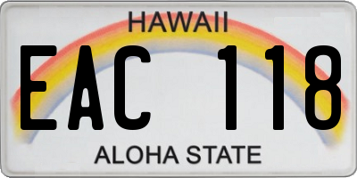 HI license plate EAC118
