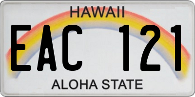 HI license plate EAC121