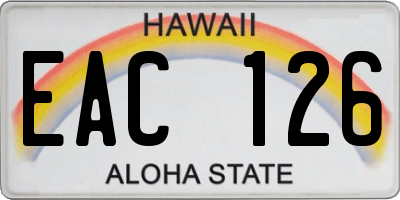 HI license plate EAC126