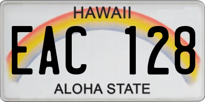 HI license plate EAC128