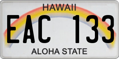 HI license plate EAC133