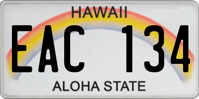 HI license plate EAC134