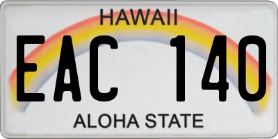HI license plate EAC140