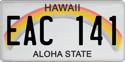 HI license plate EAC141